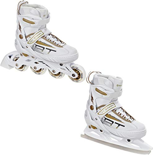 RAVEN Profession 2in1 Schlittschuhe Inlineskates Inliner für Kinder und Erwachsene verstellbar