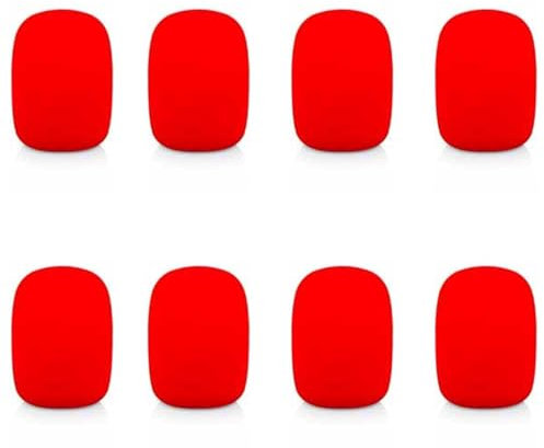 8 fundas de espuma de espuma de mano para micrófono, protector de micrófono para rendimiento de dispositivos de escenario KTV, color rojo