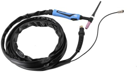 Cozyel WP26 WIG Schweißbrenner mit Schlauchpaket für WIG Schweißgerät, Argonluftgekühlt, Flexibler Kopf Gasventil TIG-Schweißbrenner, 4 m Kabel, für Schweiß-Inverter HF mit 2-poliger Steuerbuchse