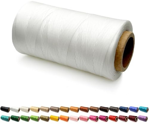 1.2mm Flache Sattlergarn Ledergarn Gewachst, 300D Wachsfaden, Leder Nähen Faden Sattlergarn Gewachste für Lederprojekten Reparatur Buchbinderei Leder Handwerk