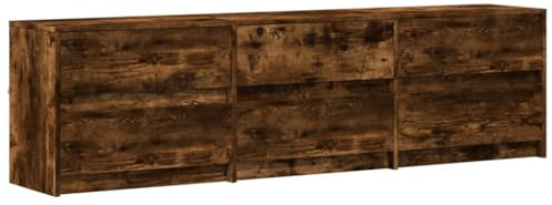 vidaXL Meuble TV avec LED chêne fumé 180x34x50 cm Bois d'ingénierie, Support TV, Meuble télé, Meuble multimédia, Banc TV, Meuble HiFi
