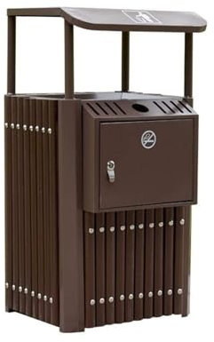 Versátil Cubo de basura grande para exteriores, contenedor de basura de acero inoxidable, cubo de reciclaje de residuos de almacenamiento de parque con barril interior independiente Funcional