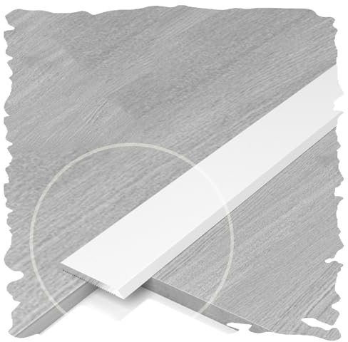 IMUNKT Boden Übergangsprofil 90cm Selbstklebend Übergangsleiste Eloxiert Aluminium Abdeckleisten Für Fußböden/Türschwelle/Wand, Breite: 1-6cm Metall Flacher Trennstreifen(White,W10mm)