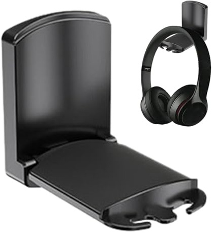 Supporto per cuffie da parete – Supporto da parete per cuffie, robusto supporto per cuffie pieghevole, supporto creativo multifunzionale per cuffie con cuscinetto antiscivolo per camera da letto, sala