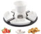 White Ceramic Chocolate Fondue Set, with Stainless-Steel Forks and 4 Half Moon Serving Dishes, 300ml Butter Fondue Set for Cheese Chocolate Butter