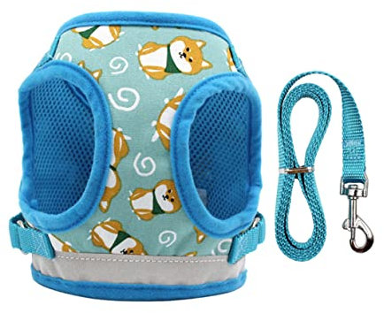 CORHAD Cartoon Dog Reflective Chest Strap for Pets Comfortable Xs Traction Rope for Walking and Training Dogs