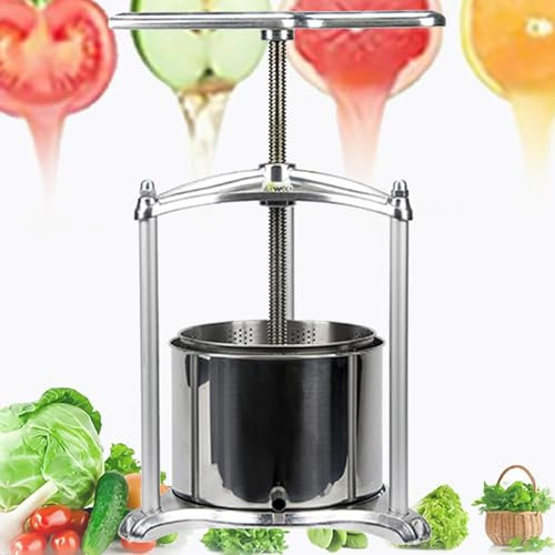 Pressoir à Fruits Et Vin Pressoir à Fruits Hydraulique 100% Naturel Fabrication De Jus Machine à Jus Manuelle Broyeur De Pommes, Raisins, Baies, LéGumes Huile D'Olive,3L