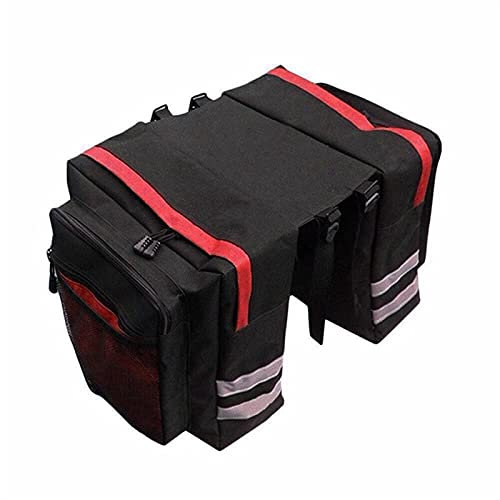 IWEIGN Motorrad-Reisegepäck, Fahrradgepäcktasche, MTB-Fahrrad-Tragetasche, Heckgepäckträger, doppelseitig, für Fahrrad, Reise, Motorrad, Topcase (rot)