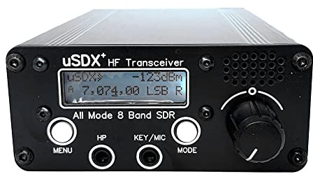 Fuhjythy 3-5W USDX+ SDR Ricetrasmettitore Tutte Le modalità 8 Band HF Ham Radio QRP Ricetrasmettitore CW 80M/60M/40M/30M/20M/17M/15M/10M Spina UE