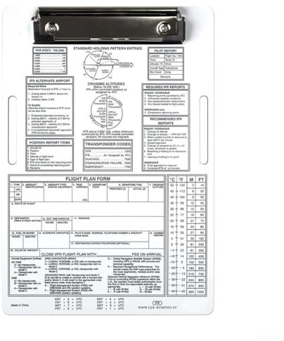 Genouillère en aluminium avec bande élastique en métal pour étudiant pilote, formation, tableau de navigation, planification des formulaires (IFR)