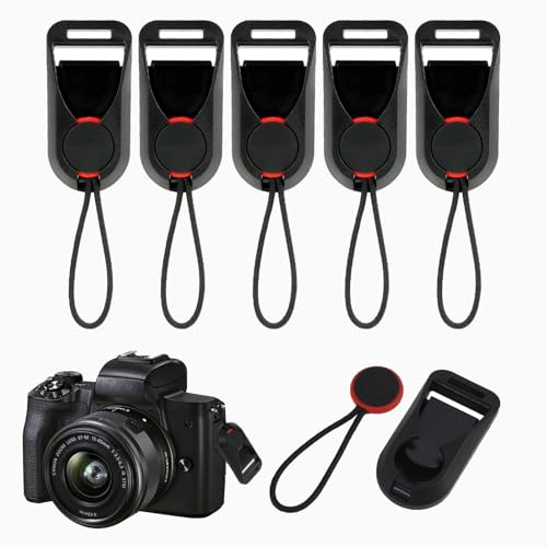 Trpoey 6 pezzi Adattatore per tracolla per fotocamera, sistema di montaggio a sgancio rapido per tracolla per fotocamera, fibbia a sgancio rapido adattabile con clip di separazione rapida per la