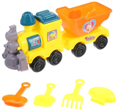 CHICAMPERA Junge Mädchen Strandspielzeug Sandspielzeug Mit Cartoon Zug Sandspielzeug Für Jungen Und Mädchen Sandformen Und Schaufel Für Strand Und Sandkasten Langlebig Und Kindgerecht Gestalt