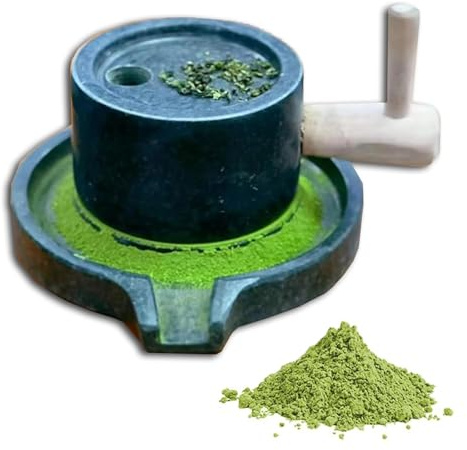 Stone Grain Mill Small Matcha Tea Powder Grinding Machine, Stone Mill Hand Cranked Tea Powder Grinder, Handmade Natural Granite For Bean Barley Spice Corn(Stone Mill)
