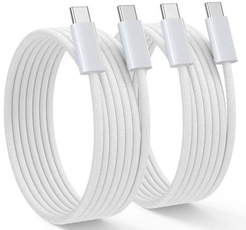 NIBIKIA 60W USB C Kabel 2M 2Stück Schnellladekabel USB C auf USB C Kabel | USB-C PD 3.0 Schnellladekabel USBC auf USBC Kabel für iPhone17 16 15 Pro Max, Samsung Galaxy S25 24 23, iPad Pro
