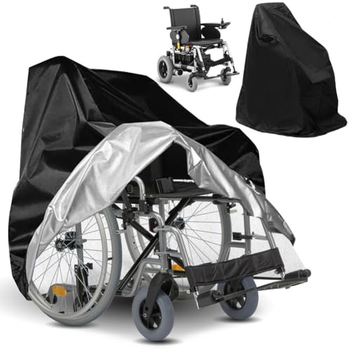 Vattentätt överdrag till rullstol, 100 x 75 x 100 cm, skyddsfodral för rullstol, 210D Oxford dammtät presenning rullator, vikbart regnsäkert skydd för elektriska rullstolar, rullatorer