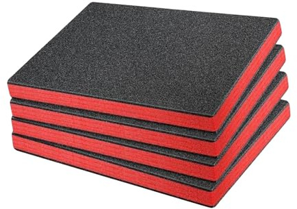 Colcolo 4x Werkzeugkasten-Schaumstoff Epe Aufbewahrungsplatten für Werkzeugkasten Hartschalen-Schaumstoffeinlagen für Koffer Zuschneidbar für Bastelarbeiten