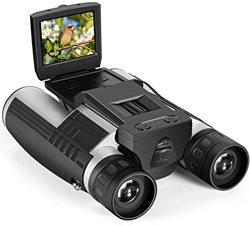 Binocolo Digitale con Fotocamera, 5M, 2 LCD, 16 GB, con Zoom 12X, videoregistratore, videocamera per Birdwatching, Partite di Calcio, concerti