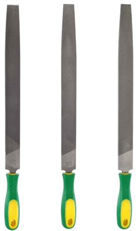 HARFINGTON 3pcs Tip Cut File 12 Double Cut Teeth High Carbon Steel Hand Rasp File with Plastic Handle for Metal Wood Deburring Removing