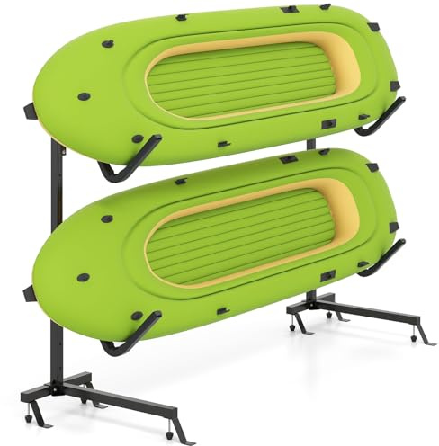 COSTWAY Kajak Halterung freistehend, Kajak Aufbewahrungsregal, Kajakständer für Kajaks, SUP und Kanus, 80 kg Tragkraft (Schwarz)