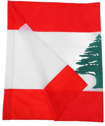 SEWACC Drapeau Libanais Polyester Extérieur 90x150 Cm pour Jardin Maison Fête Fixation Gaine Résistante Couleurs Éclatantes Symbole du Patrimoine Culturel du Liban