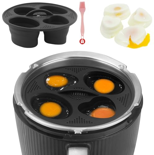 Inserto per cuociuova Thermomix TM7/TM6 (4 uova), adatto per uso alimentare, in silicone per uova perfettamente in camicia e sode senza ciotola, colazione, accessori TM7