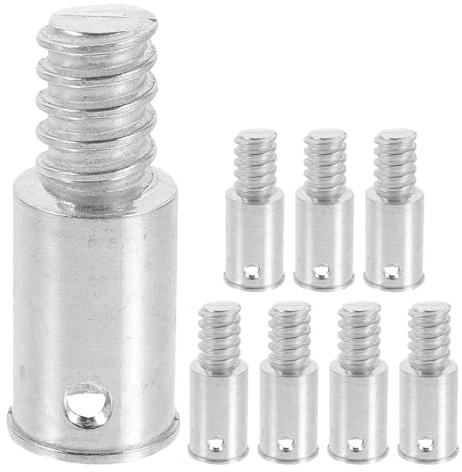 NUOBESTY 8pcs Metal Threaded Pole Tips 22mm American Thread Broom Handle Replacement Ends for Mop and Push Broom Extension Poles Cleaning Accessories for Home and Commercial Use