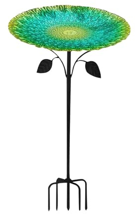 Bañera para Pájaros De Exterior Decoración del jardín Decorativa con | Recipiente Agua para Aves para loros, gorriones, periquitos, y para jardín, balcón, patio, césped y