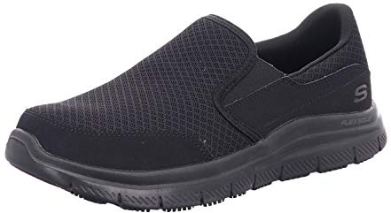 Skechers FLEX ADVANTAGE SR MCALLEN, Zapatillas sin cordones para Hombre, Black Mesh (water/Stain Repellent Spray), 42 EU