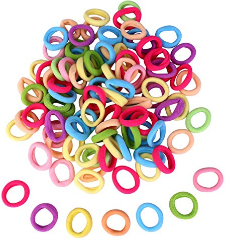 100 Pièces Liens de Cheveux Élastiques Mini Chouchous Bandes de Caoutchouc Minuscules Coloré Filles Porte-Queue de Cheval pour Bébé Enfants (Coloré (100PCS))