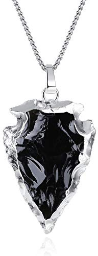 COAI Unisex Lange Kette aus Edelstein Pfeilspitze Anhänger Halskette