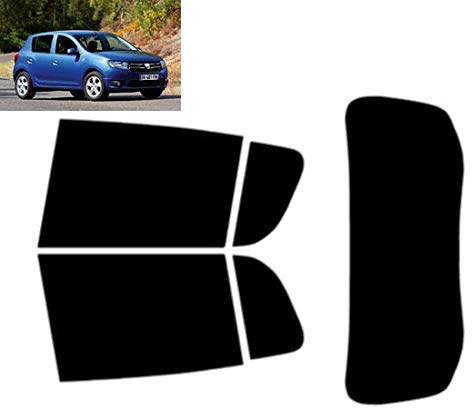 Passgenaue Tönungsfolie für-Dacia Sandero 5-Türen 2012-2020 Heck/Seitenscheiben (20% Schwarz)