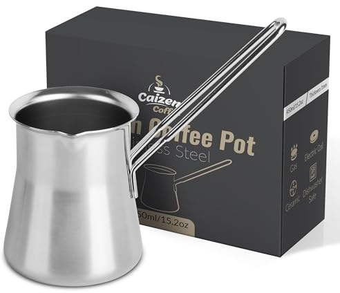 Quality Turkish Coffee Pot - Turkish Coffee Maker, Chai Pot, Arabic Coffee Pot, Briki Greek Coffee Pot, Greek Briki, Cezve, Ibrik (15oz)