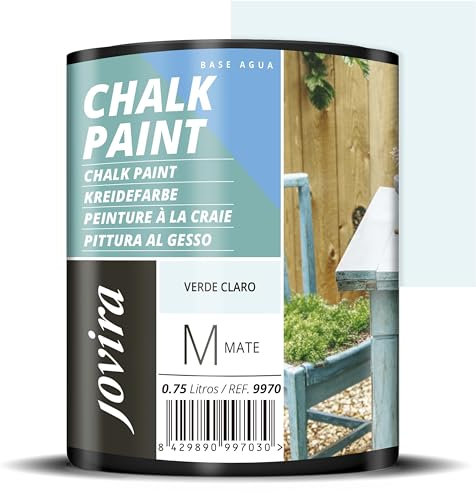 JOVIRA PINTURAS Chalk Paint 750 ml | Pittura al Gesso, Matte all' Aqua, Rinnova il tuo arredamento con creatività. (750 millilitri, Verde Chiaro) F-34