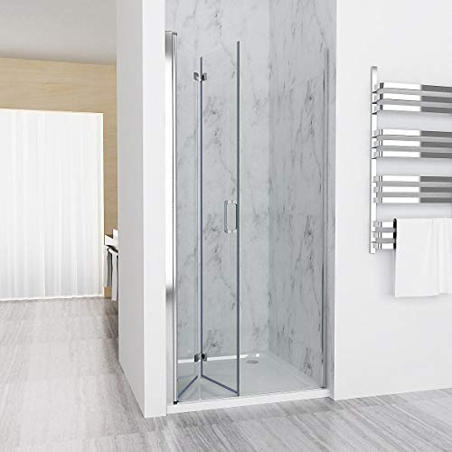 Nischentür 70 x 195 cm Duschabtrennung 180° Schwingtür Falttür Duschwand Dusche 6mm NANO Echtglas