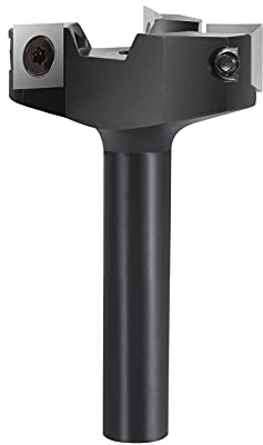 SpeTool 50mm Spoilboard Surfacing Router Bit, 1/2 Inch Shank 3-Flute Insert Carbide Wood Planer Bit for Slab Flattening, Leveling & CNC Woodworking (2 Inch Cutting Diameter)