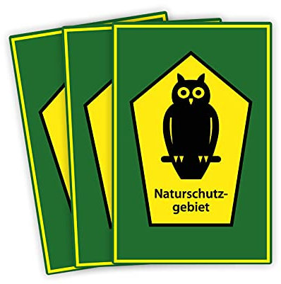 3 Stück Naturschutzgebiet Schild 20 x 30 cm aus stabiler PVC Hartschaumplatte 3mm mit UV-Schutz von STROBO