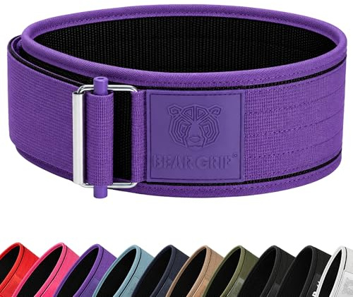 BEAR GRIP - Selbstverriegelnder Gewichthebergürtel, Premium Gewichthebergürtel für Crossfit, Powerlifting, Bodybuilding, Hebegürtel für Männer und Frauen