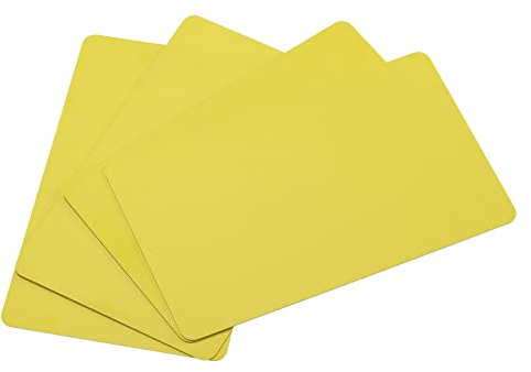 sourcing map 50 leer PVC-Karten Plastik 15mil Gelb | für ID Ausweisdrucker Grafik