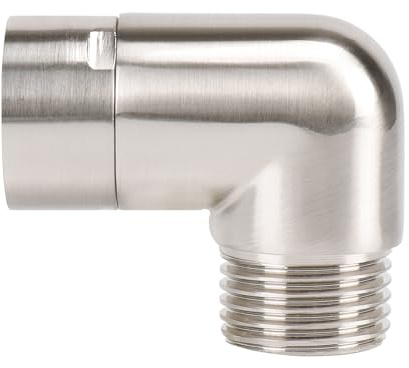 NearMoon Shower Elbow Adapter, Solid Brass G1/2 Shower Arm Extension for Connecting Shower Head, 90 Degree (Brushed Nickel)