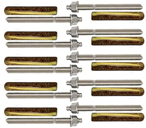 10er Set Schwerlastbefestigung Ankerstange + Verbundankerpatrone Stahl verzinkt oder Edelstahl (Stahl verzinkt, M16 x 190 mm)