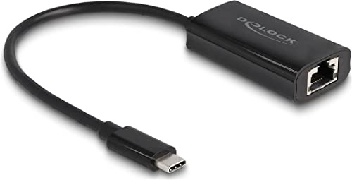 DeLOCK 61026 Cambiador de género para Cable USB C RJ45 Negro