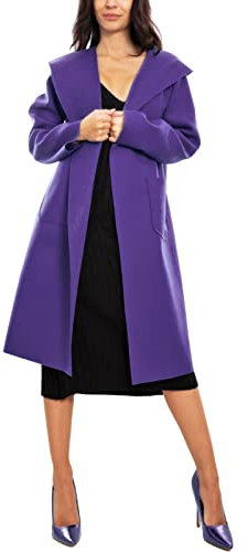 Toocool Cappotto Donna spolverino Cardigan Lungo Cappuccio Giacca VI-1863 VI-1863 [Taglia Unica,Viola]