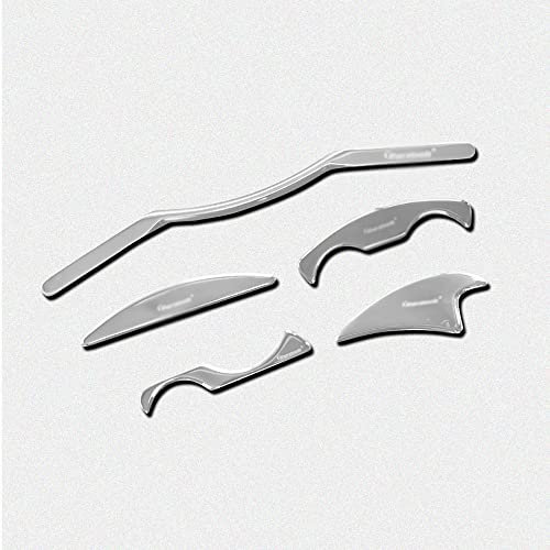 TOKILO Cuchillo de liberación miofascial Gua Sha, Cuchillo de Acero Inoxidable para Fascia, Juego de masajeador de Herramienta de Fisioterapia para Ejercicio de relajación de Tejido Suave Muscular