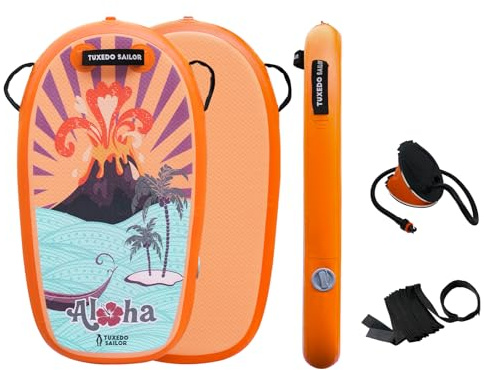 Tuxedo Sailor Aufblasbare Bodyboard Schwimmbrett Schwimmboard, Surfbrett Kinder und Erwachsene zum Surfen & Wellenreiten am Strand, für Anfänger & Fortgeschrittene