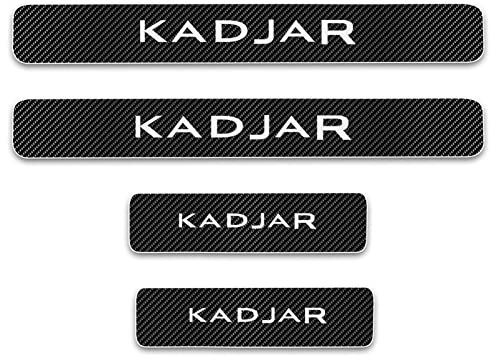 EAGLEG 4 Piezas Pegatina para Umbral de Coche para REN-Ault KADJAR, Película Protectora Estribos Fibra Carbono Autoadhesivo Puerta Guardias del Borde Decoración Accesorios,White