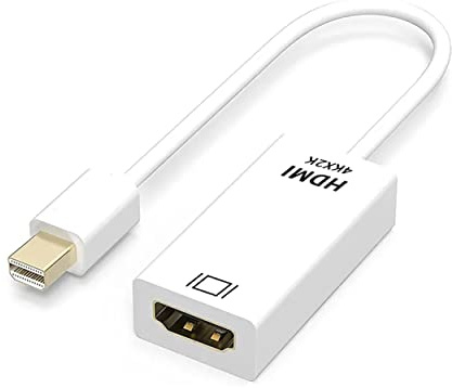 Adaptador Mini DP a HDMI 4K 25cm, Thunderbolt 2 (Mini DisplayPort) a HDMI, Ideal para MacBook Pro, MacBook Air, Microsoft Surface Pro 3/4, Monitor, Proyector, etc.