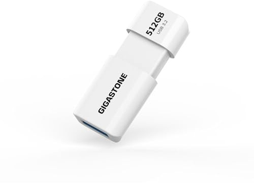 GIGASTONE Unidad flash de 512 GB, Z60 USB 3.2 Gen 1, 120 MB/s ultrarrápida, diseño deslizante retráctil sin tapa, almacenamiento de datos, copia de seguridad para PC/Mac/TV/audio de coche, compatible