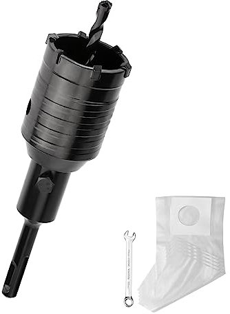 Corona di perforazione XXL nera con prolunga SDS più millimetro e punta di centraggio 4 taglienti 8 x 110 mm, strumento per sega a tazza da parete per muratura e calcestruzzo