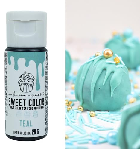 MakeSomeSweets - VERDE - Coloranti Alimentari Gel Vegano Per Dolci - Colorante Alimentare Verde-Blu Liquido per Decorare le Torte, Biscotti, Fondente e Macaron - Senza Olio Di Palma - 28g