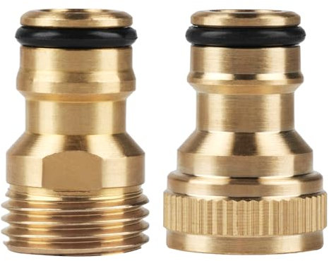 2 Stk Universal Wasserhahnanschluss, Schlauchadapter Schnellanschluss-Satz, Wasserhahn Adapter Schlauchanschluss Verbinder mit Innengewinde und Außengewinde für Küche Gartenschlauch Schnellkupplung
